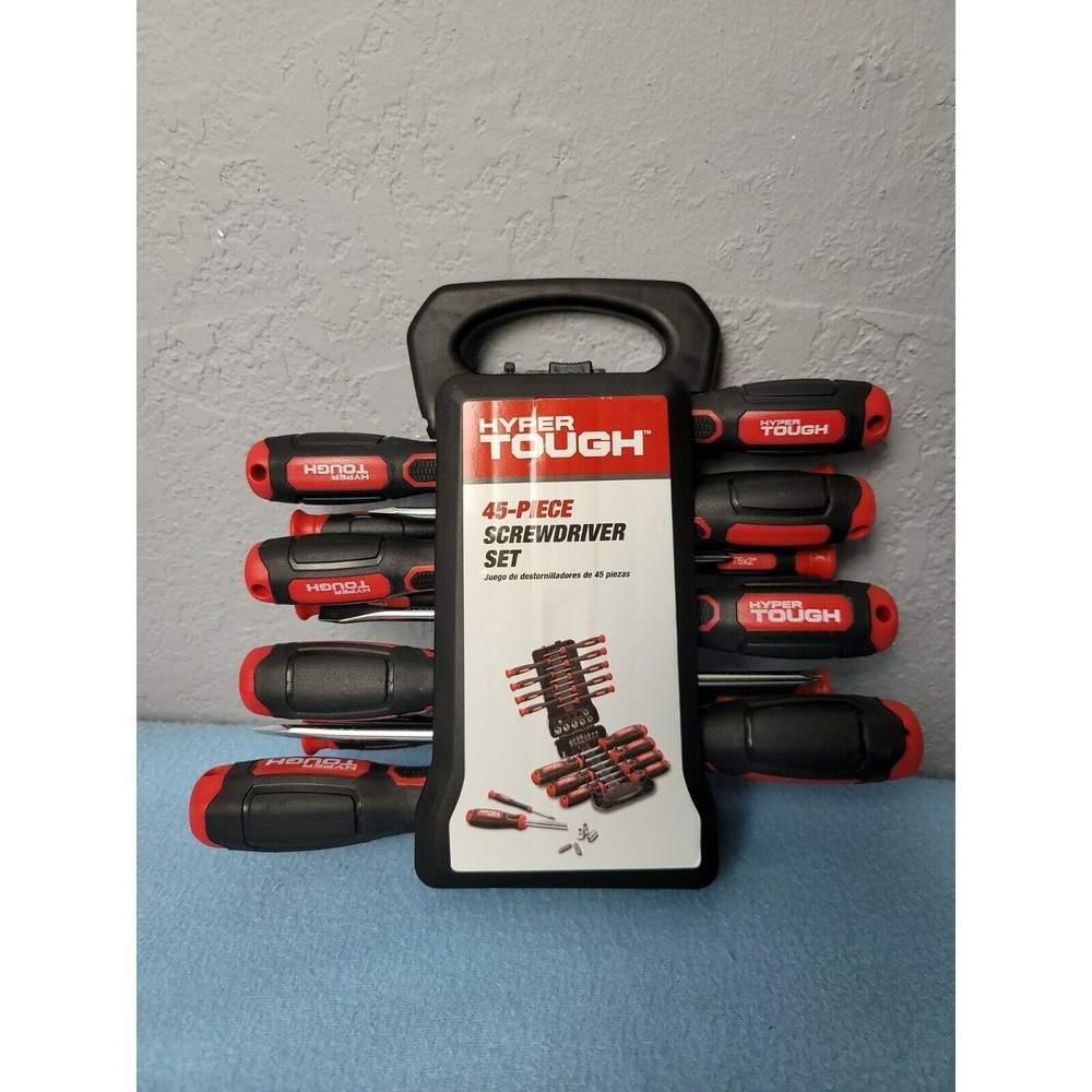 Hyper Tough 45 Piece Screwdriver Set Standard & Precision w Sockets tools